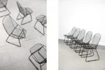 Set of 5 metal prototype chairs, Sweden, 1960s