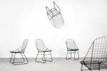 Set of 5 metal prototype chairs, Sweden, 1960s