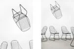 Set of 5 metal prototype chairs, Sweden, 1960s