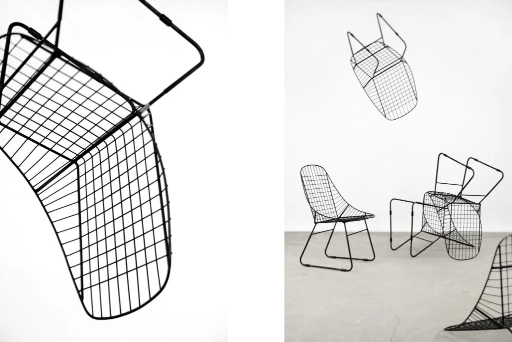 Set of 5 metal prototype chairs, Sweden, 1960s