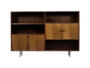 Rosewood bookcase with bar, designed by Æ. Jensen & T. Mølholm for Herning, Denmark, 1960s
