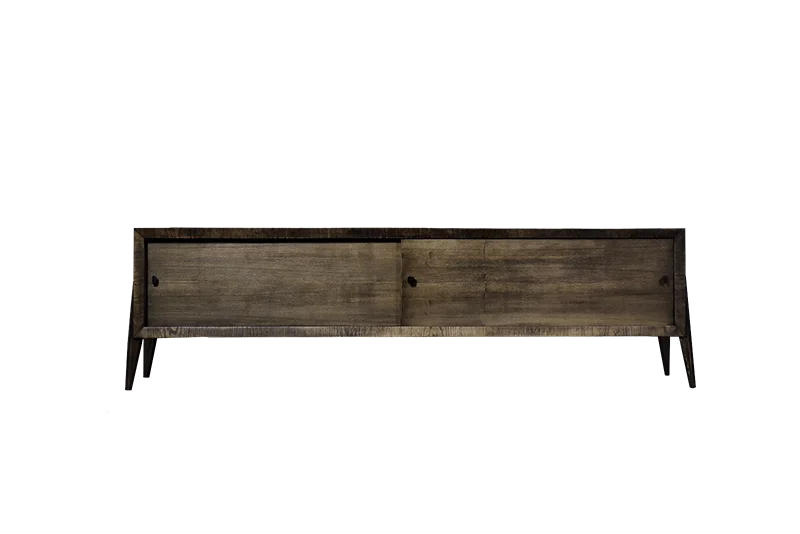 Sideboard with metal handles, ash, Scandinavia, 1960s