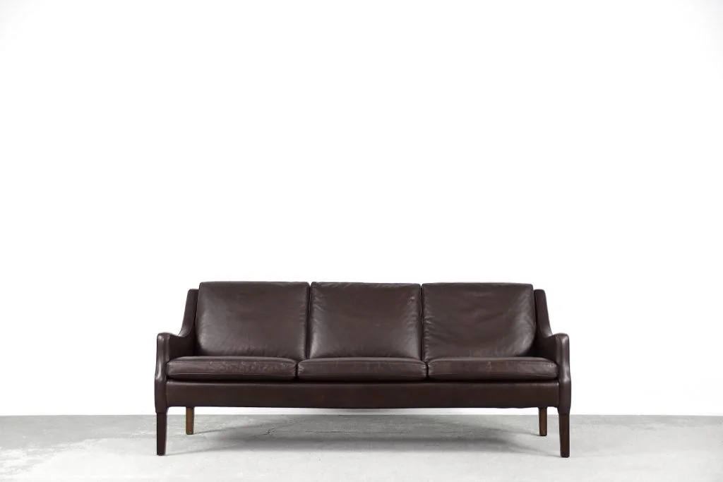 Skórzana sofa 3-osobowa, Dania, lata 60