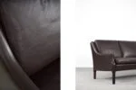 Skórzana sofa 3-osobowa, Dania, lata 60