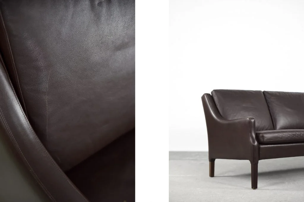 Skórzana sofa 3-osobowa, Dania, lata 60