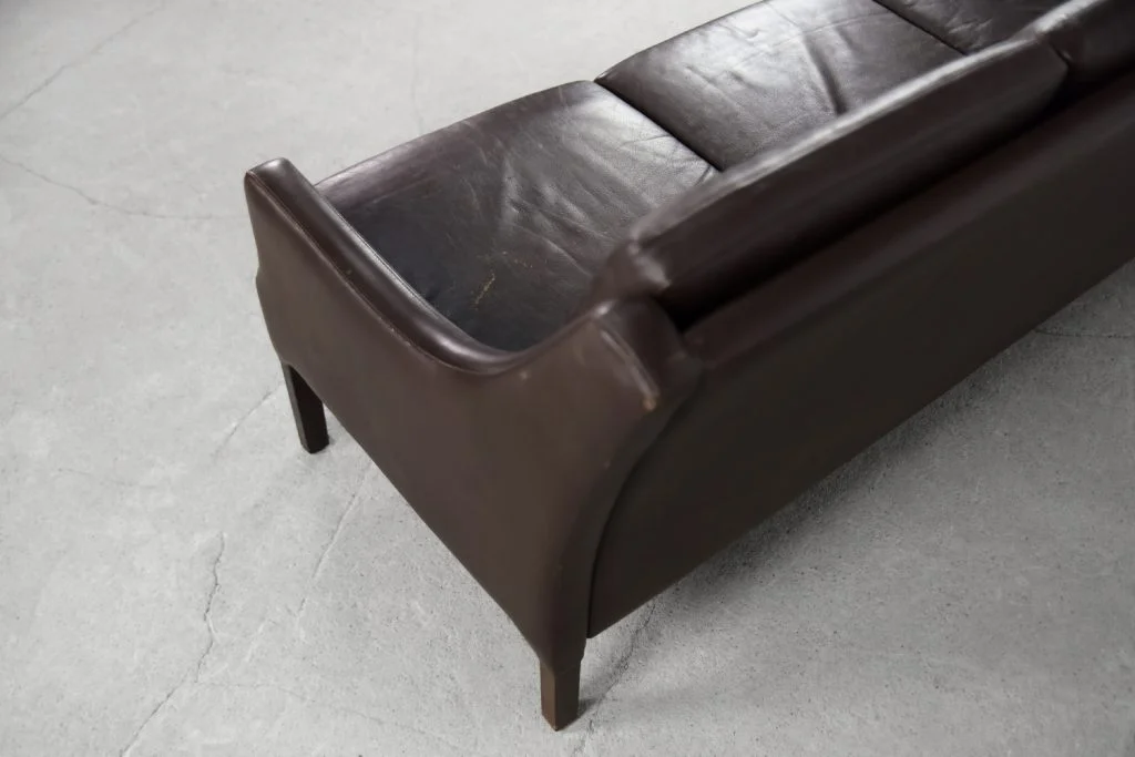 Skórzana sofa 3-osobowa, Dania, lata 60