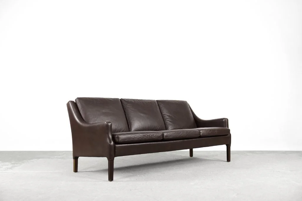 Skórzana sofa 3-osobowa, Dania, lata 60