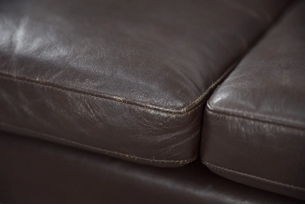 Skórzana sofa 3-osobowa, Dania, lata 60