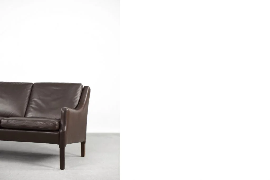 Skórzana sofa 3-osobowa, Dania, lata 60