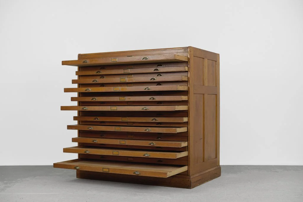 Large catalogue cabinet with drawers, 1930s
