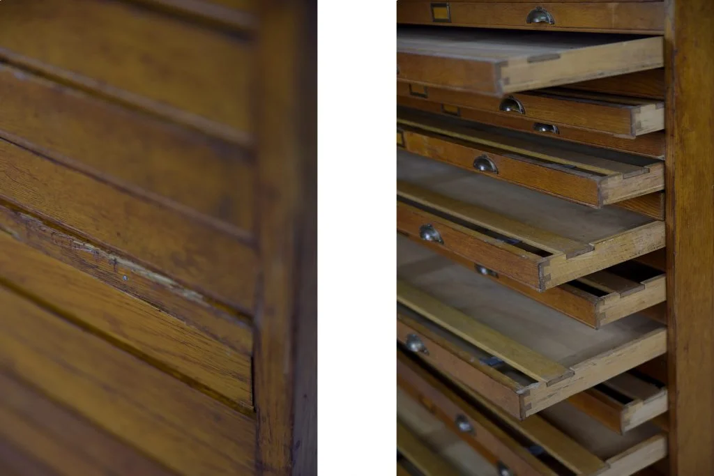 Large catalogue cabinet with drawers, 1930s