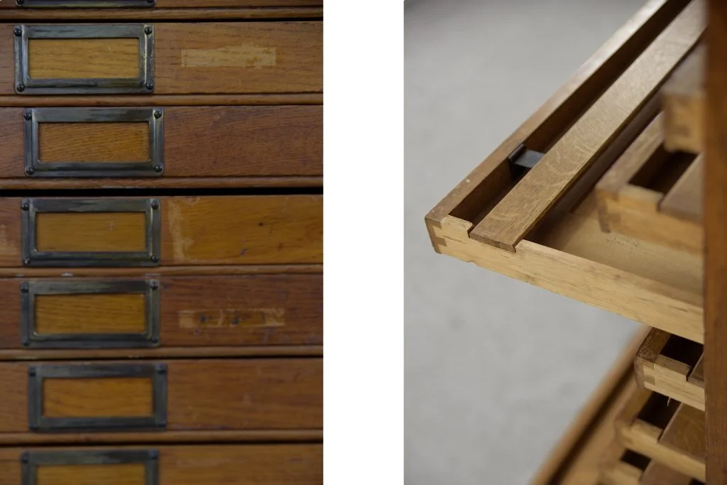 Large catalogue cabinet with drawers, 1930s