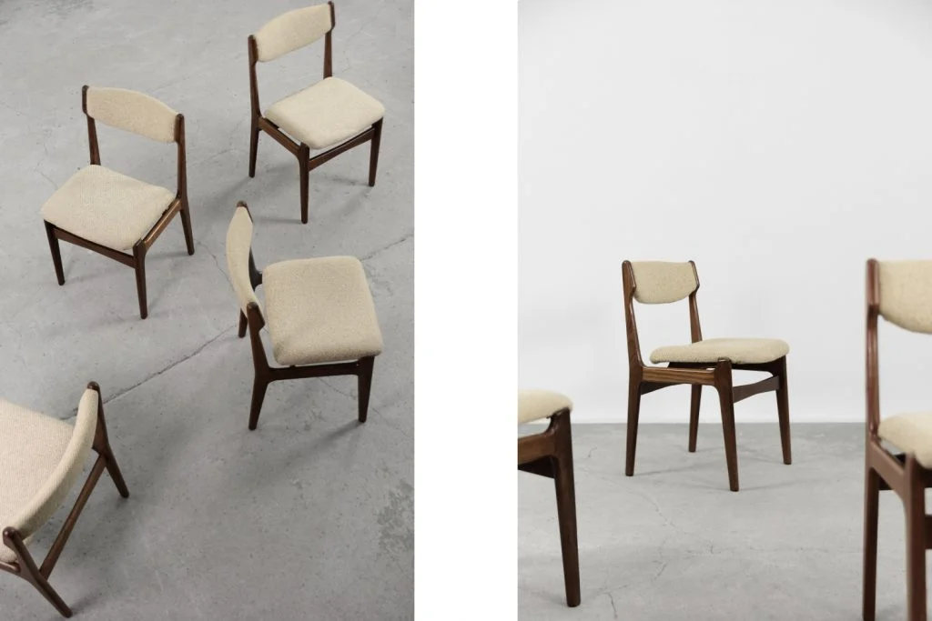 Set of 4 dining chairs, teak, Denmark, 1960s