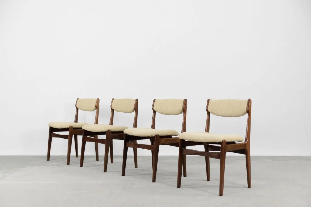 Set of 4 dining chairs, teak, Denmark, 1960s