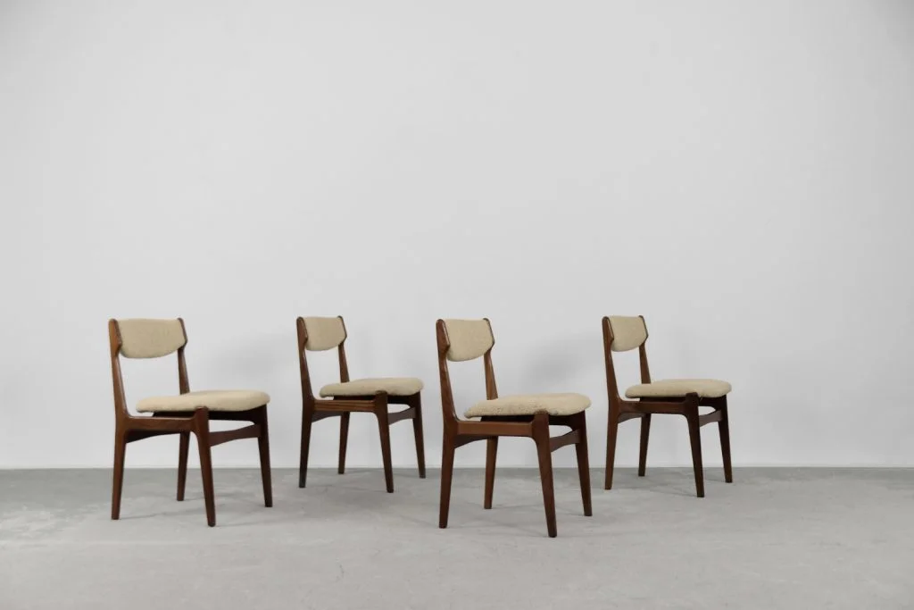 Set of 4 dining chairs, teak, Denmark, 1960s
