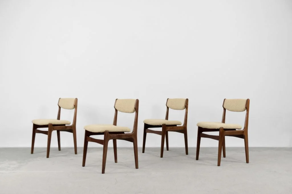 Set of 4 dining chairs, teak, Denmark, 1960s