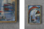 Oil on canvas diptych, Roald Ditmer, Abstract composition