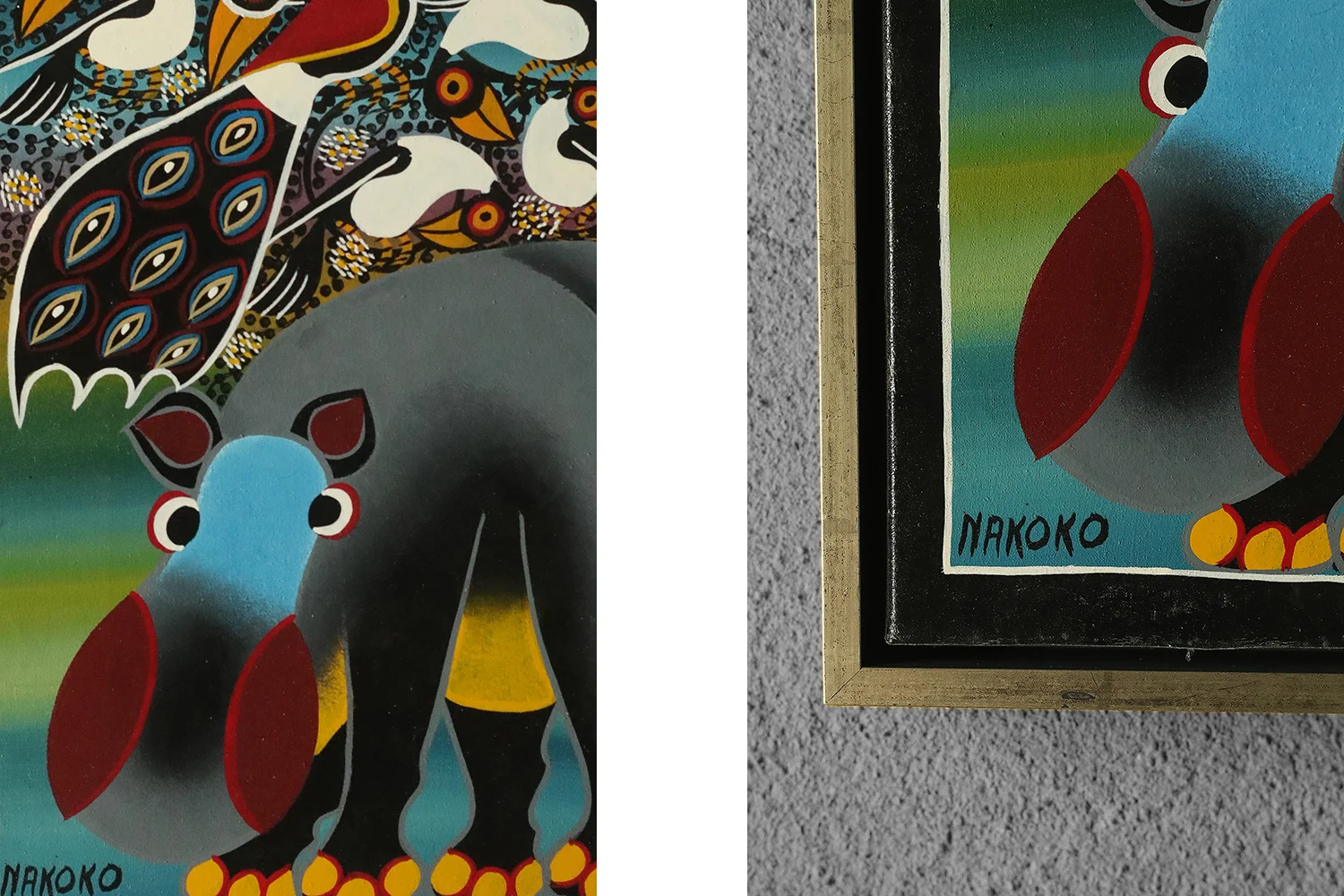 Obraz olejny na płótnie, Saidi Nakoko, Tingatinga, Tanzania, lata 70