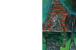 Color lithograph, Paul Holsby, House of Science, 1978