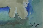 Oil painting on board, Lennart Lilja, Sagomöte
