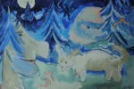 Oil painting on board, Lennart Lilja, Sagomöte
