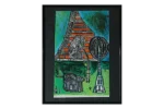 Color lithograph, Paul Holsby, House of Science, 1978