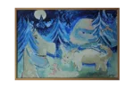 Oil painting on board, Lennart Lilja, Sagomöte