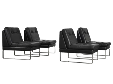 Sofa modułowa / Komplet 4 skórzanych foteli Klöber, Niemcy, lata 80