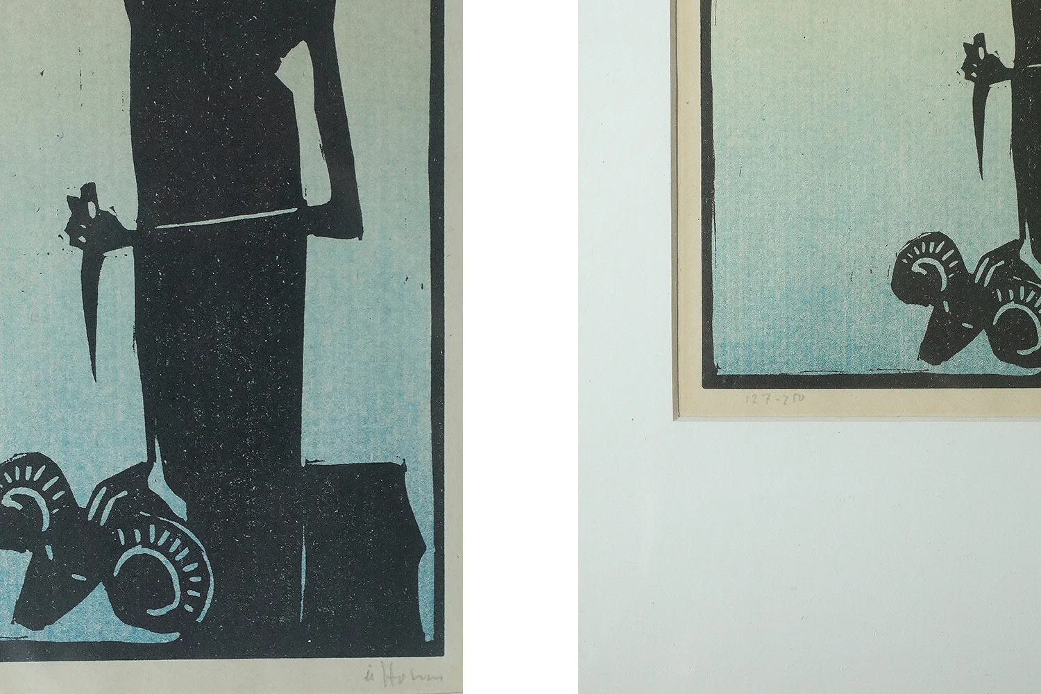 Linocut, Åke Holm, Biblical Motif, 1970s