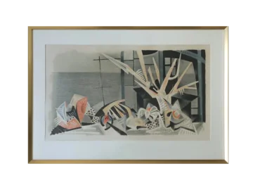 Kolorowa litografia, Jürgen Von Konow, Window view, Söndrum, 1958