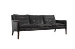 Leather three-seater sofa, Model 55, designed by Kurt Østervig, Centrum Møbler, Denmark, 1950s