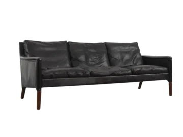 Leather three-seater sofa, Model 55, designed by Kurt Østervig, Centrum Møbler, Denmark, 1950s