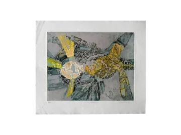 Etching on Arches paper, Lawrence Heyman, Fertilization III from the Atelier 17 series, 1960s