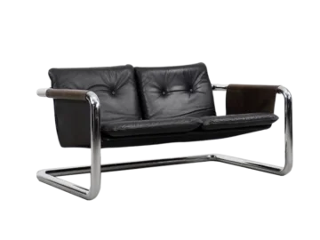 Brutalistyczna sofa skórzana, lata 50