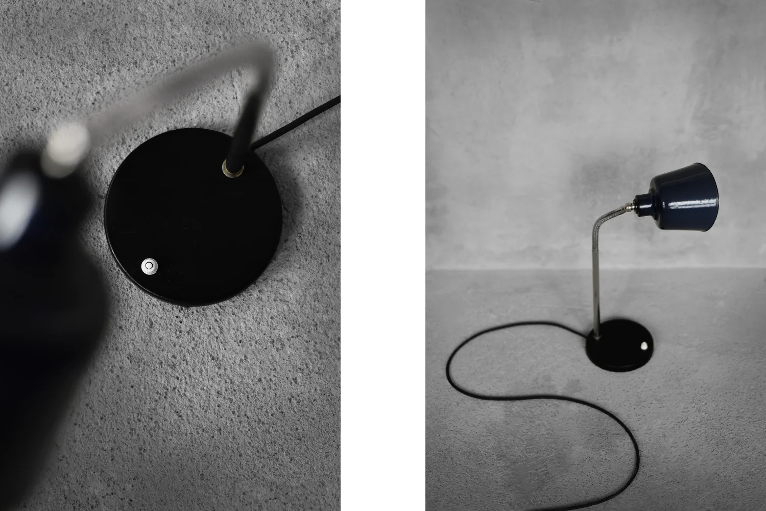 Industrial desk lamp with enamel shade, Poland, 1950s