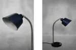 Industrial desk lamp with enamel shade, Poland, 1950s