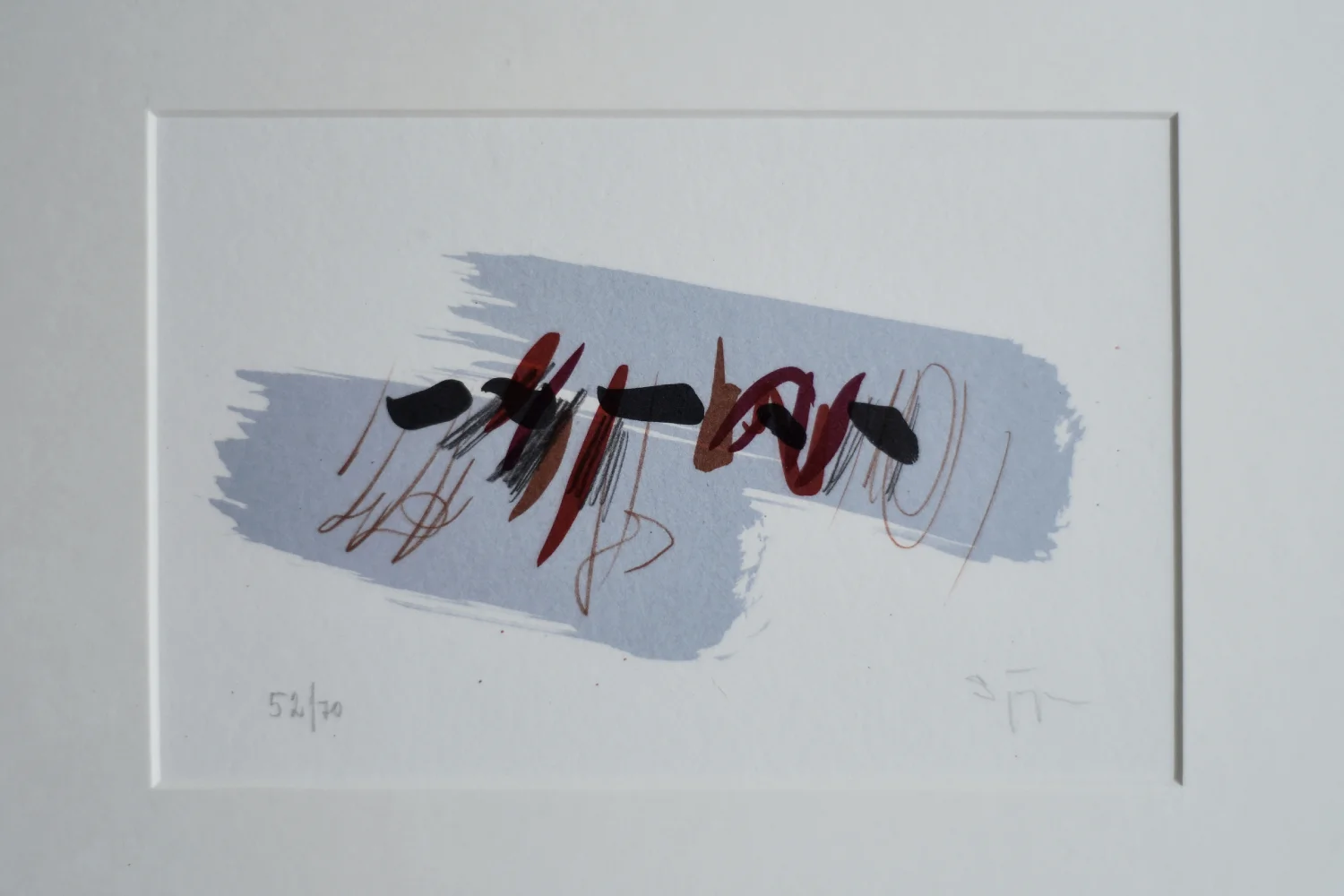 Colour lithograph, Komposition, Lars Sjögren, Sweden, 1970s
