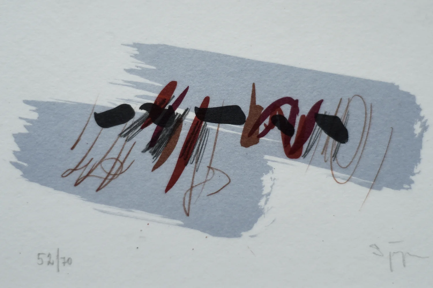Colour lithograph, Komposition, Lars Sjögren, Sweden, 1970s