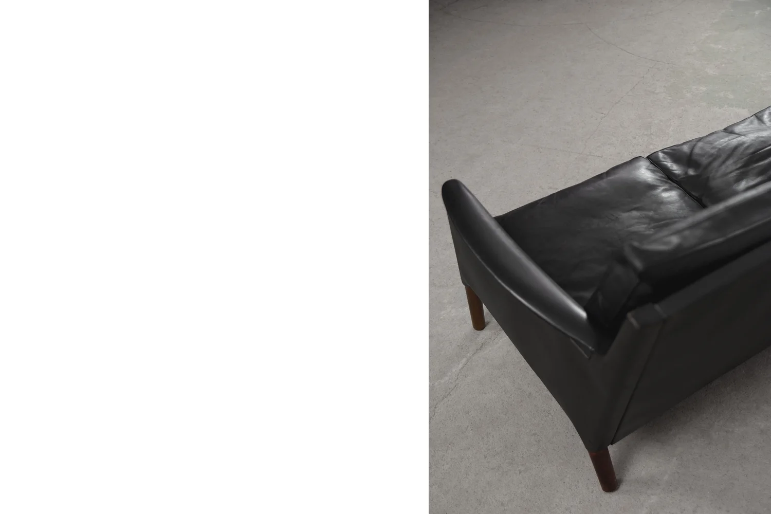 Leather three-seater sofa, Model 55, designed by Kurt Østervig, Centrum Møbler, Denmark, 1950s