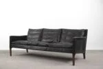 Leather three-seater sofa, Model 55, designed by Kurt Østervig, Centrum Møbler, Denmark, 1950s