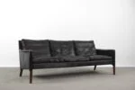 Leather three-seater sofa, Model 55, designed by Kurt Østervig, Centrum Møbler, Denmark, 1950s
