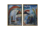 Oil on canvas diptych, Roald Ditmer, Abstract composition