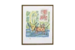 Colour lithograph, Aino Myllykangas, Heaven the dog, 1993