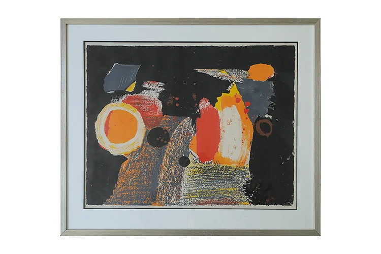 Colour lithograph, Kulo Green, Composition