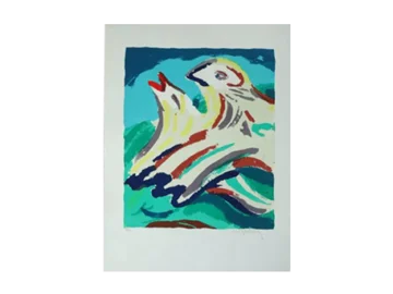 Lithograph, Bengt Åberg, Fåglar