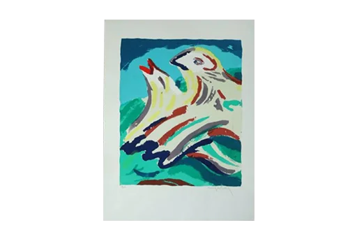 Lithograph, Bengt Åberg, Fåglar
