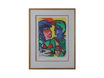 Litografia barwna, Ulrika Hydman Vallien, Kompozycja Figur, 1999