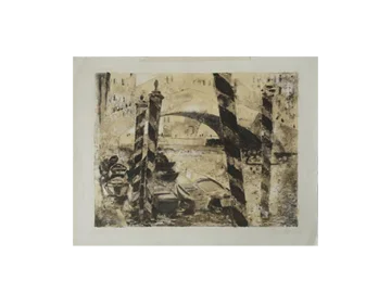Litografia na papierze BFK Rives, René Genis, lata 70