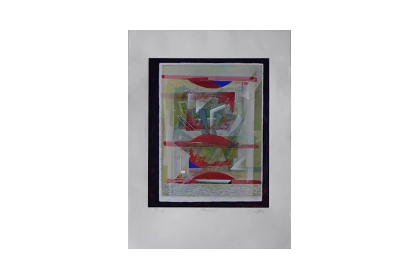 Screen print, Peter Foeller, Feuerschiff, 1990
