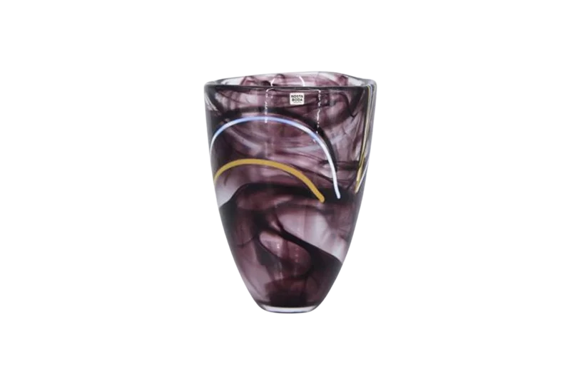 Glass Contrast Vase, designed by Anna Ehrner, Kosta Boda, Sweden, 1980s